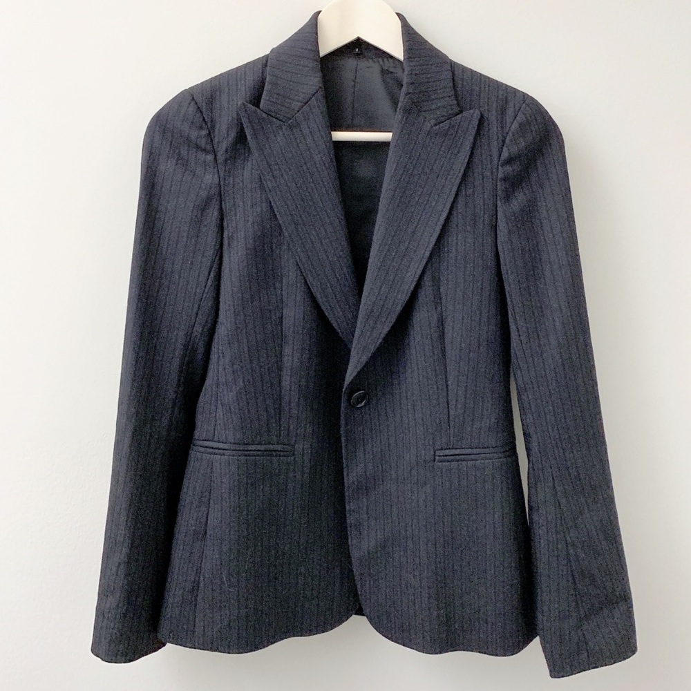 !SALE! Theory Wool Blend Blazer One-Button Stripe